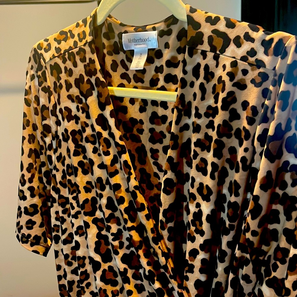Motherhood Maternity leopard print wrap dress